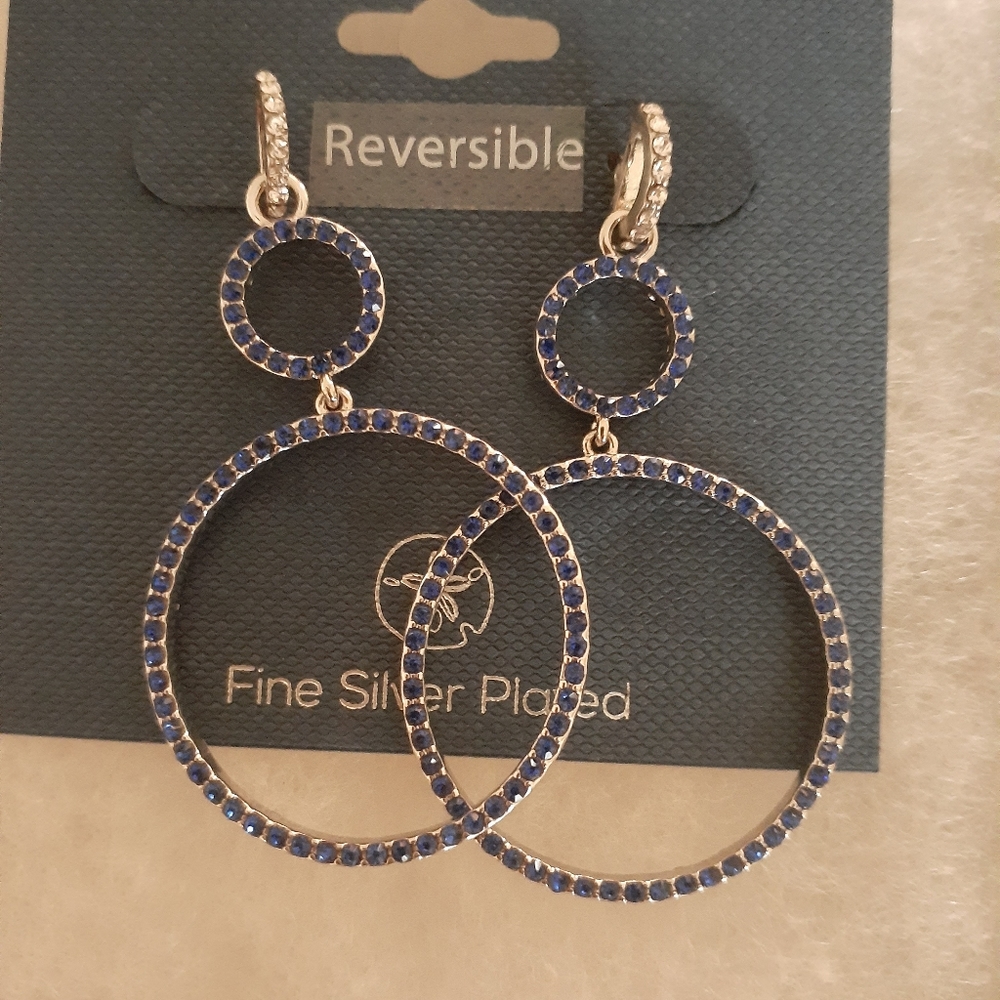 Reversible fine silver plated earrings.